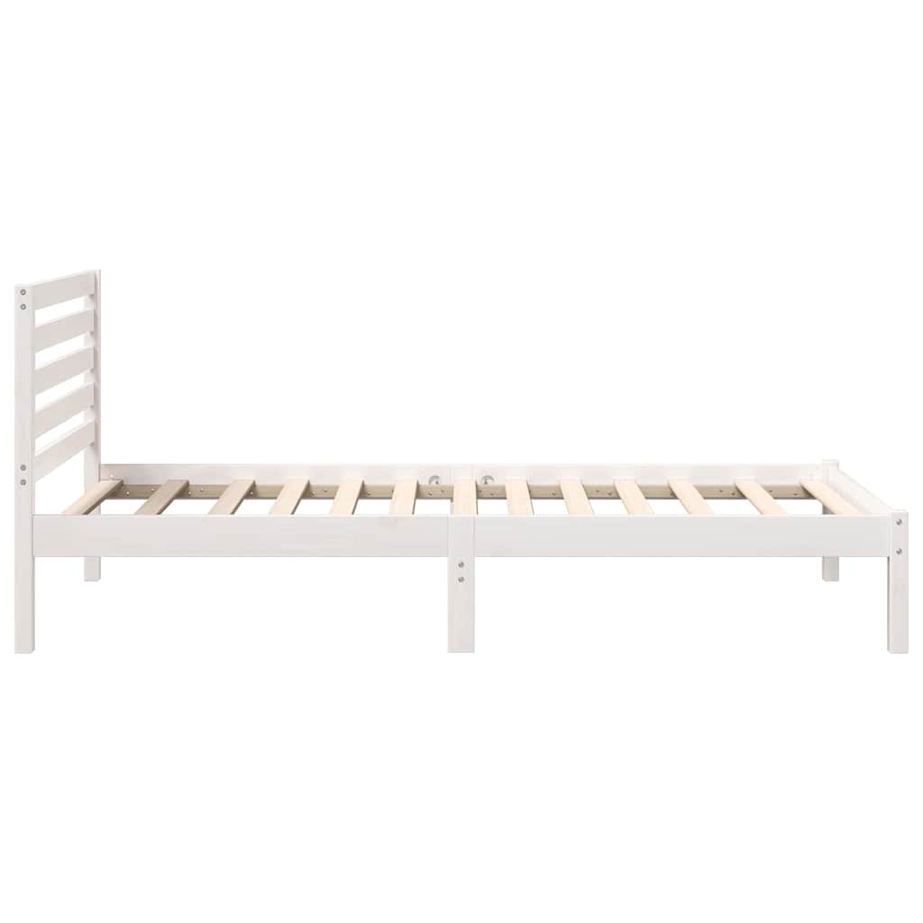Bed Frame with Headboard White 80 x 200 cm Solid pine wood