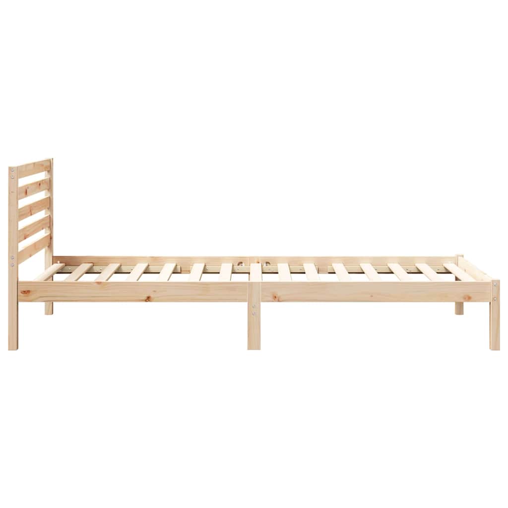 Bed Frame with Headboard Brown 80 x 210 cm Solid pine wood