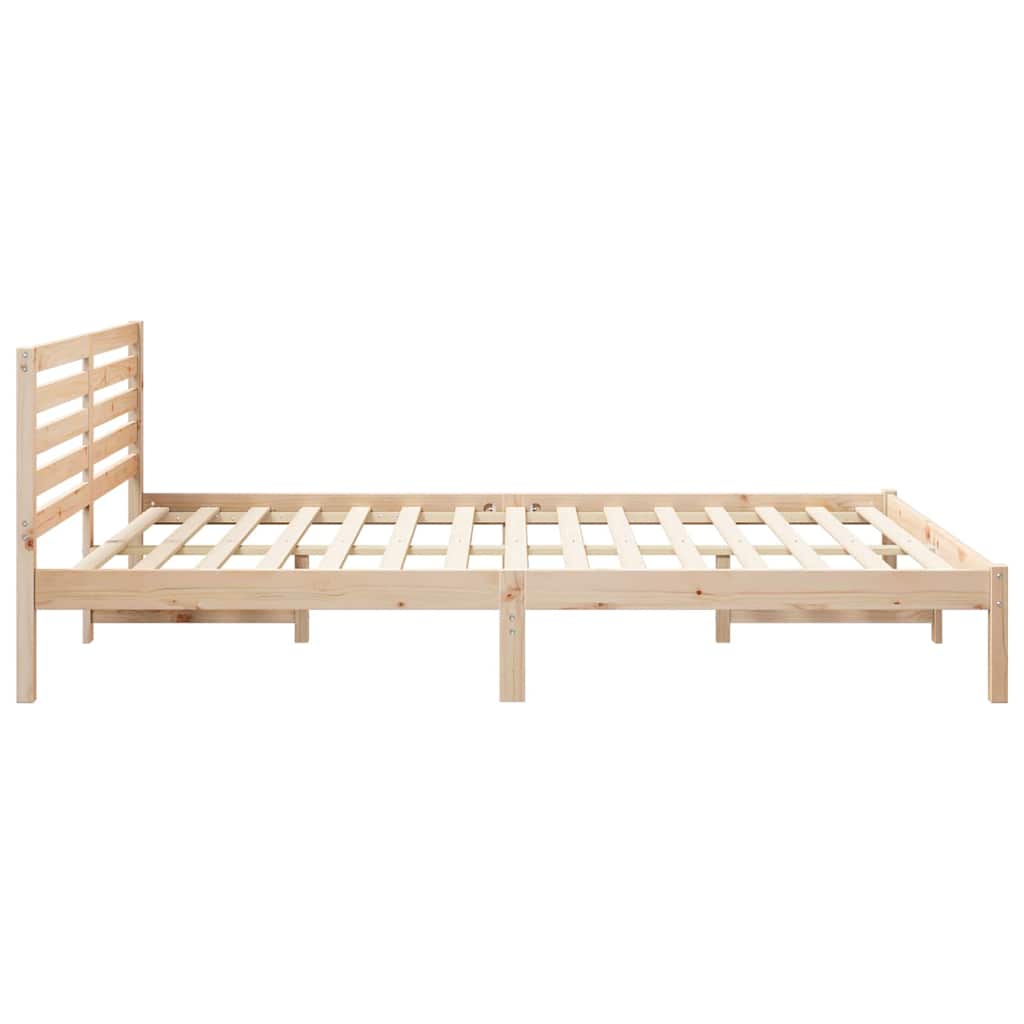 Bed Frame with Headboard Brown 160 x 210 cm Solid pine wood