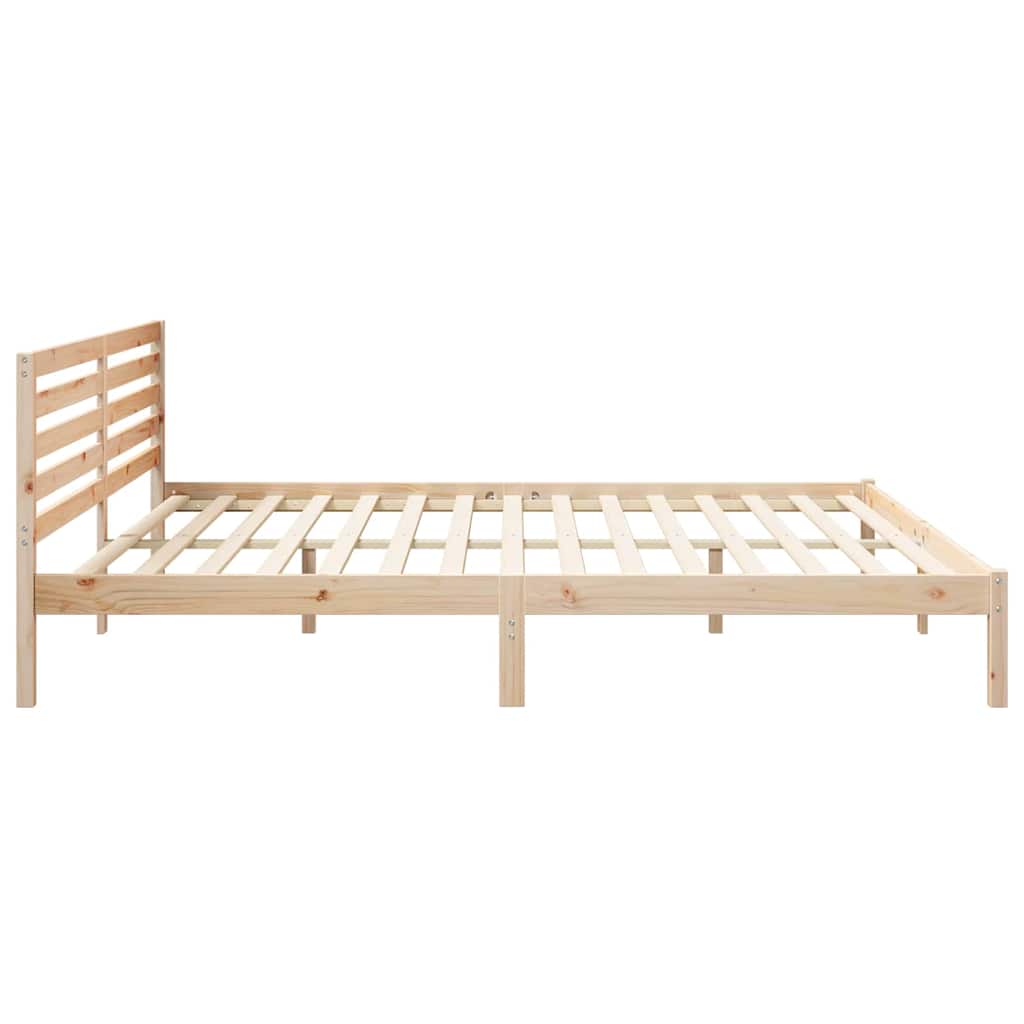 Bed Frame with Headboard Brown 180 x 210 cm Solid pine wood