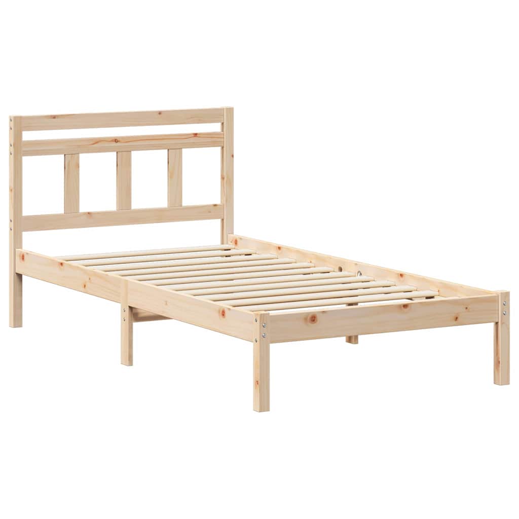 Bed Frame Brown Solid pine wood