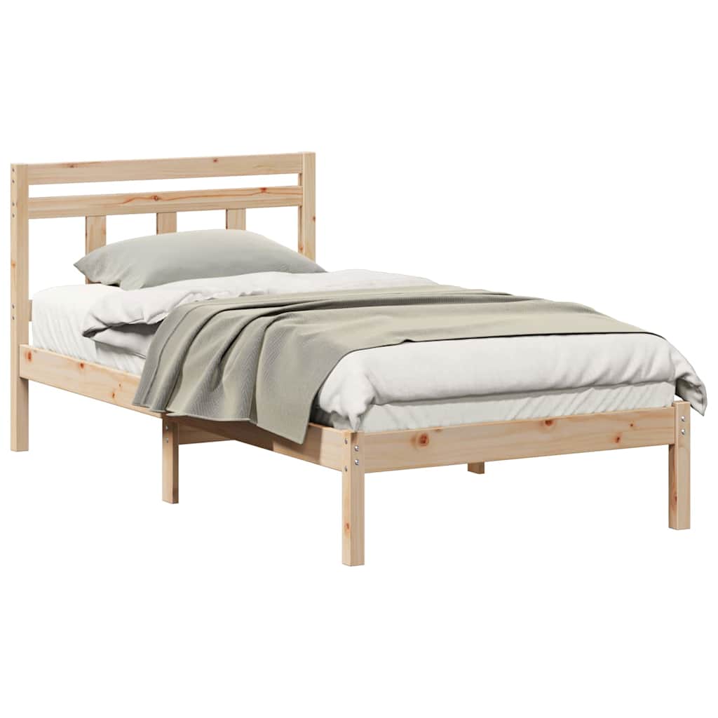 Bed Frame Brown Solid pine wood