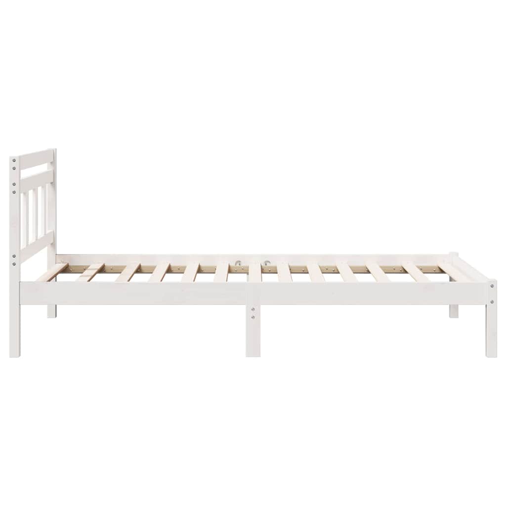 Bed Frame White Solid pine wood