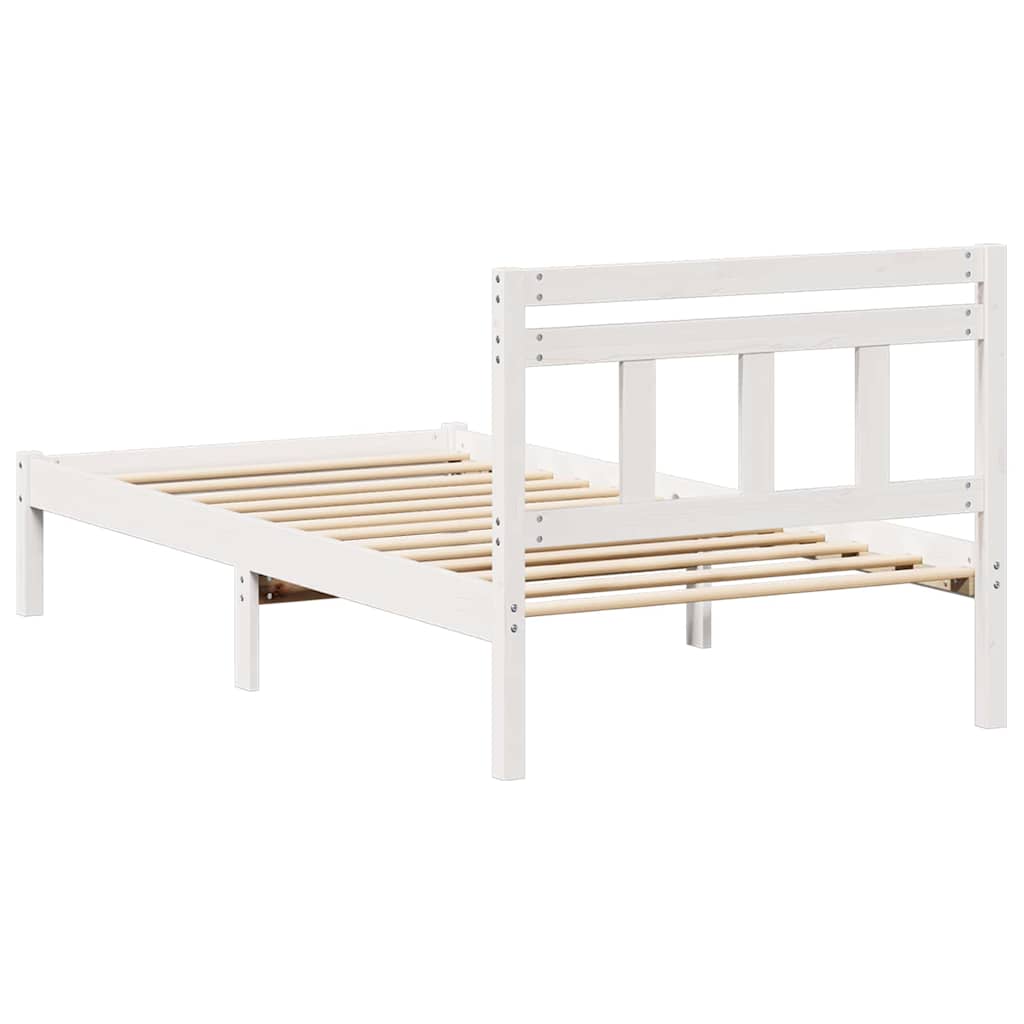 Bed Frame White Solid pine wood