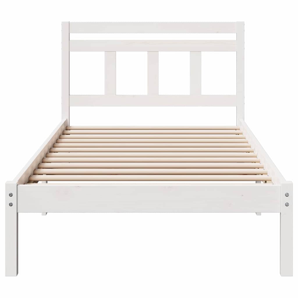 Bed Frame White Solid pine wood