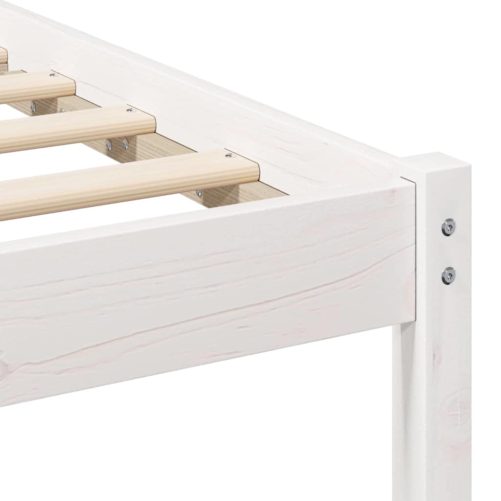Bed Frame White Solid pine wood