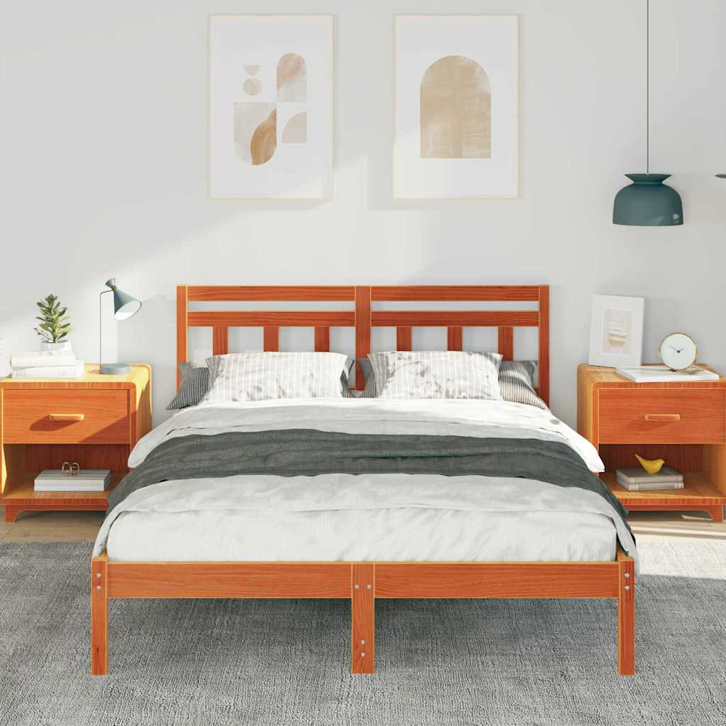 Bed Frame Brown Solid pine wood