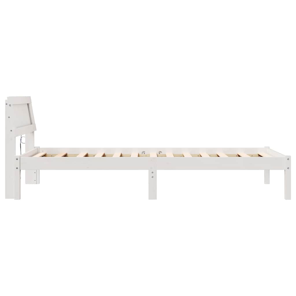 Bed Frame with Headboard White 90 x 190 cm Solid pine wood