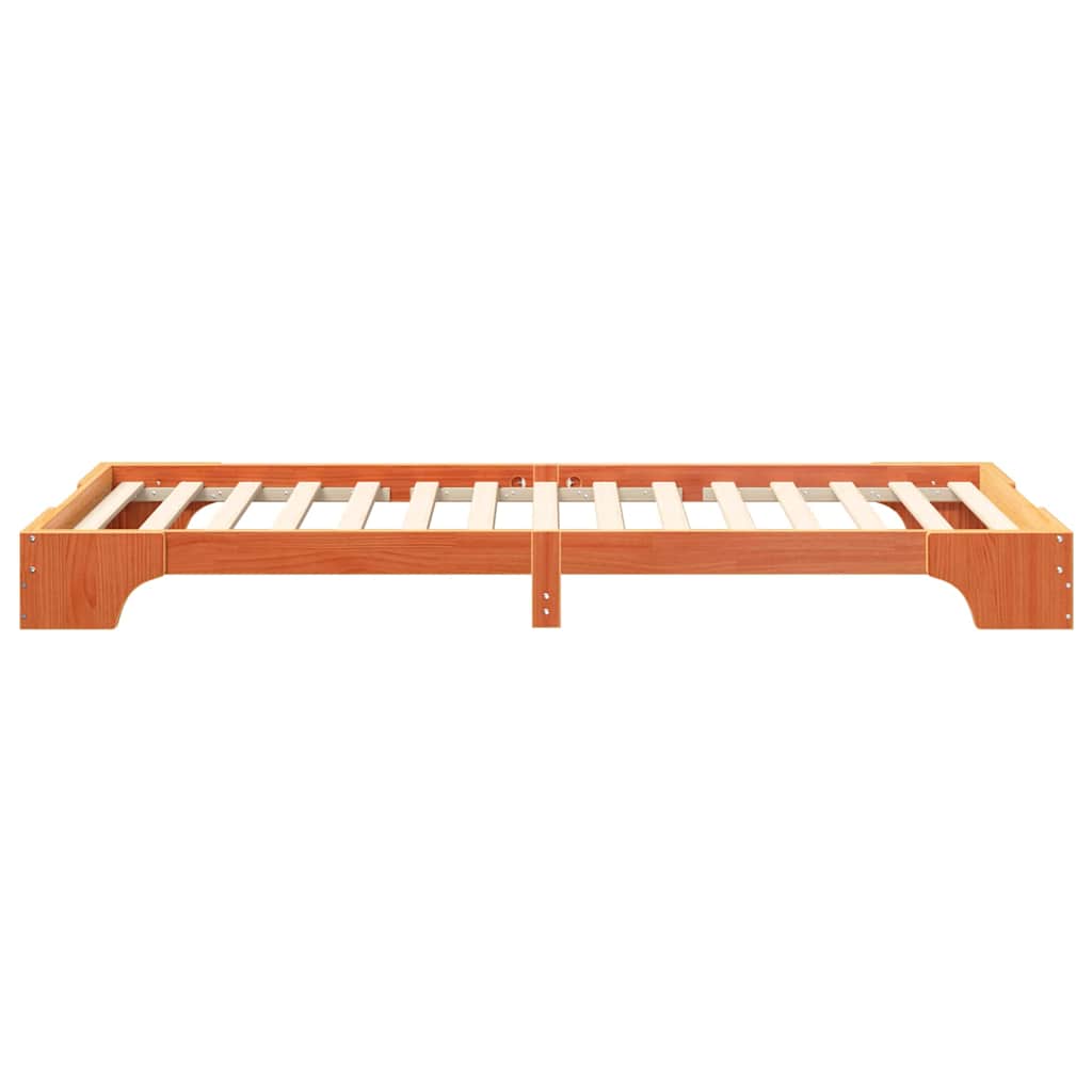 Floor Bed Frame with Storage Brown 90 x 210 cm Wood