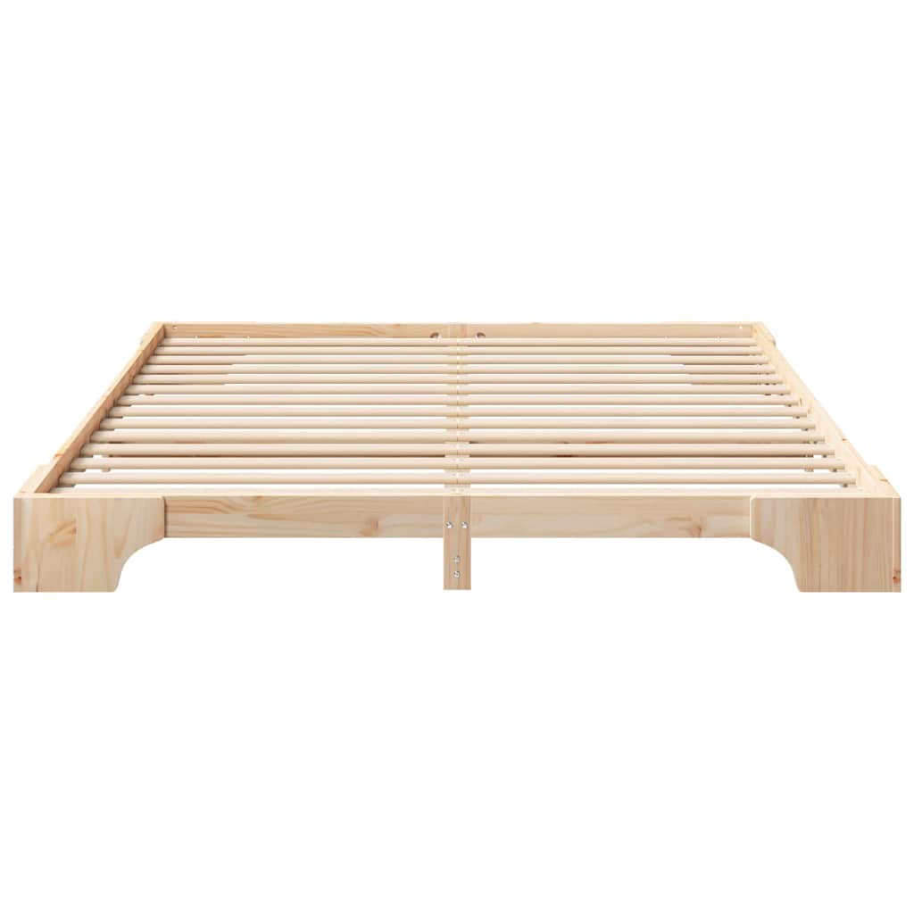 Floor Bed Frame with Storage Brown 200 x 210 cm Solid pine wood