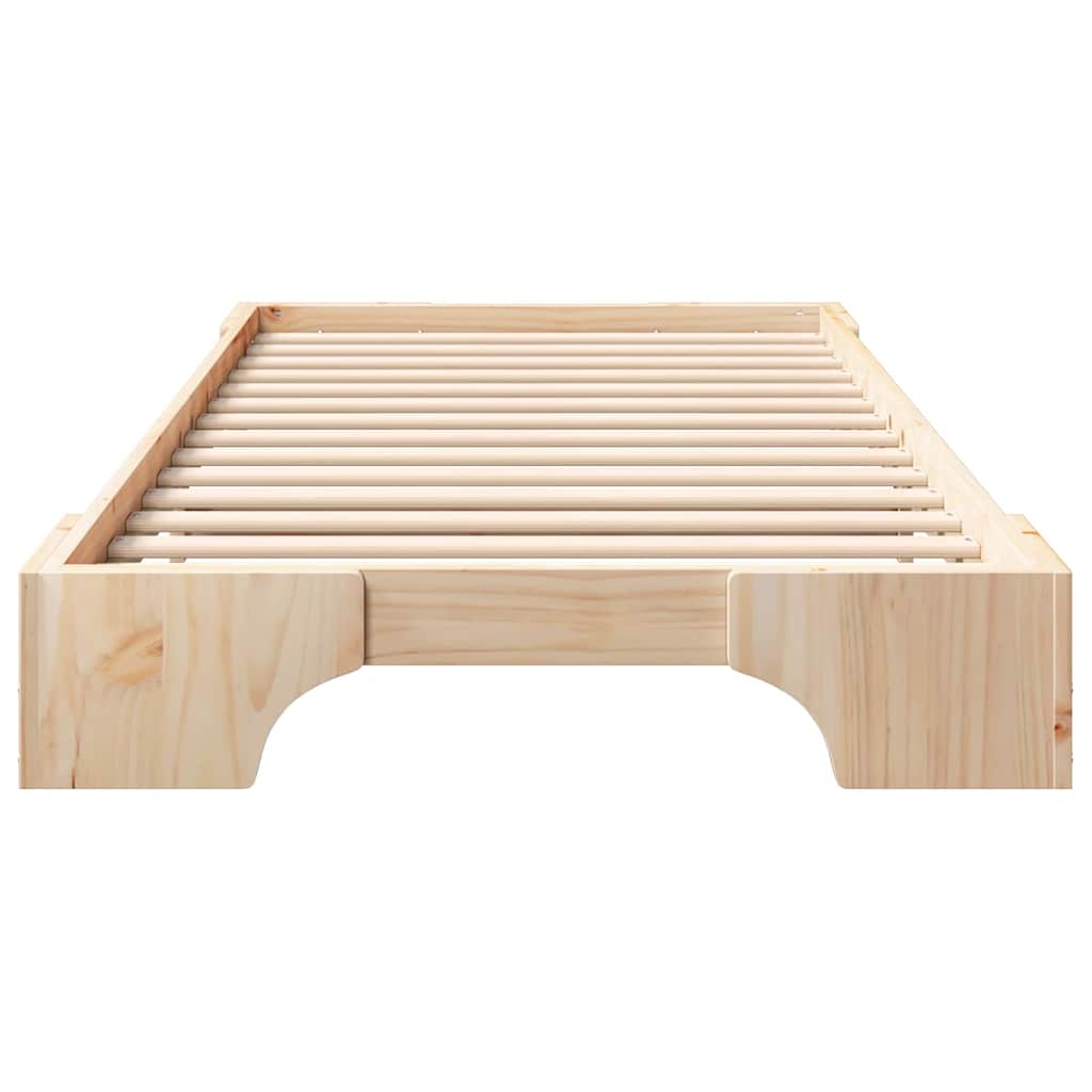 Floor Bed Frame with Storage Brown 90 x 220 cm Solid pine wood