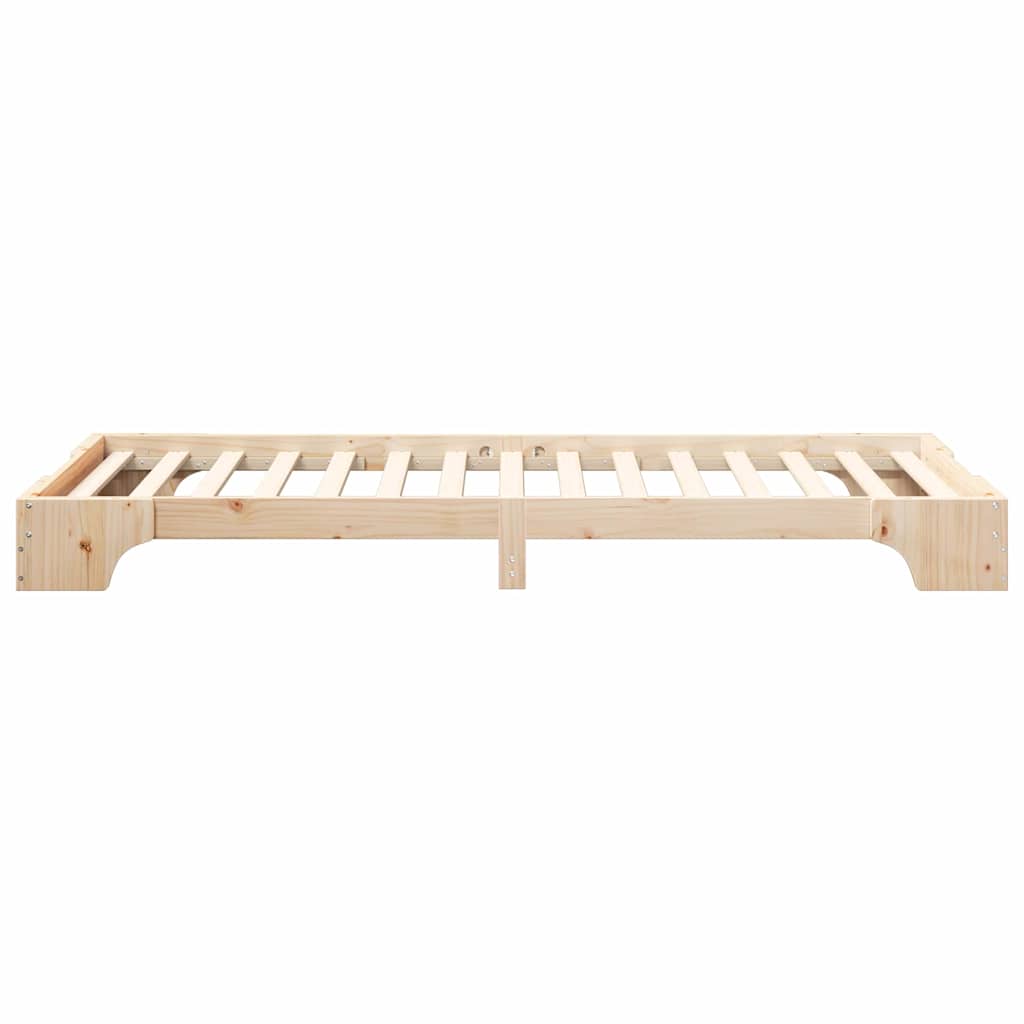 Floor Bed Frame with Storage Brown 90 x 220 cm Solid pine wood