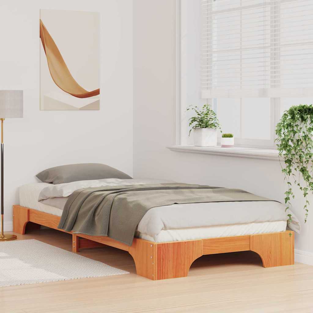 Floor Bed Frame Brown 90 x 220 cm Wood