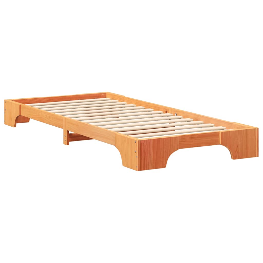 Floor Bed Frame Brown 90 x 220 cm Wood