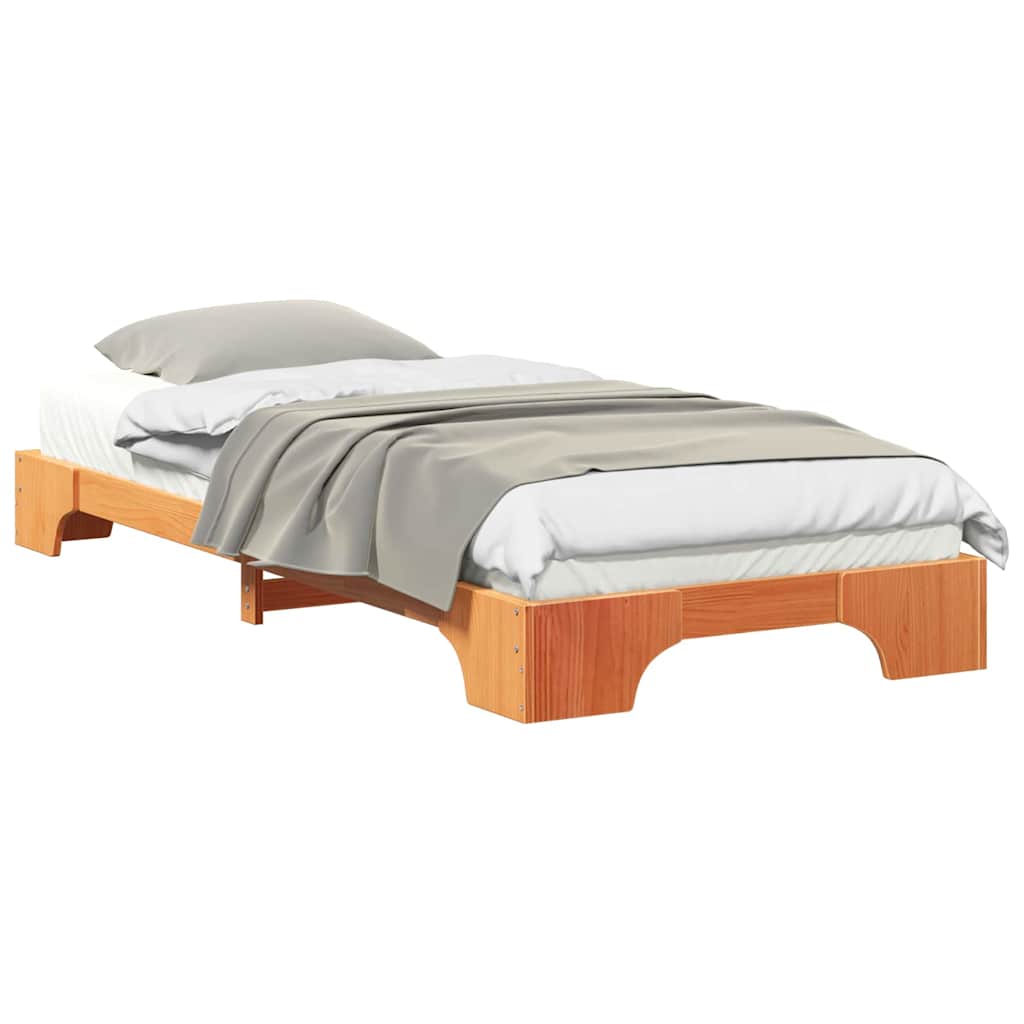 Floor Bed Frame Brown 90 x 220 cm Wood