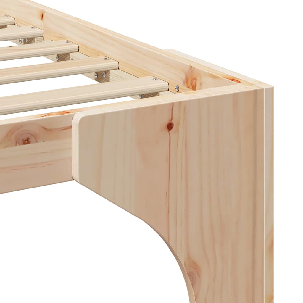 Floor Bed Frame with Storage Brown 200 x 200 cm Solid pine wood