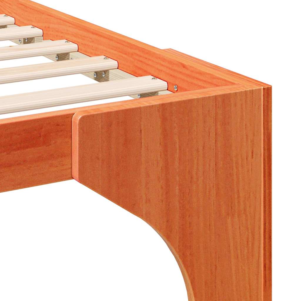 Floor Bed Frame with Storage Brown 200 x 200 cm Solid pine wood