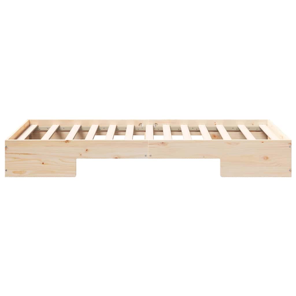 Floor Bed Frame with Storage Brown 90 x 190 cm Solid pine wood