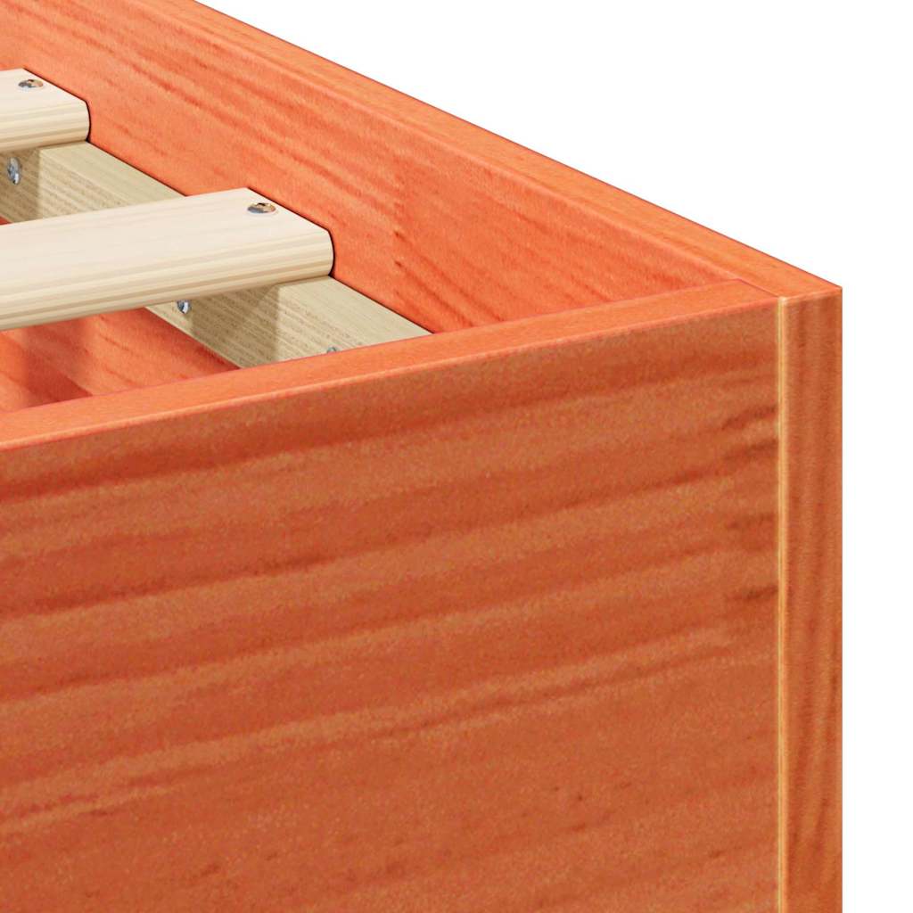 Floor Bed Frame with Storage Brown 90 x 190 cm Solid pine wood