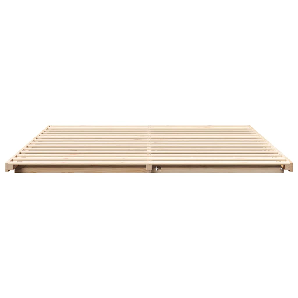 Floor Bed Frame Brown 200 x 200 cm Solid pine wood