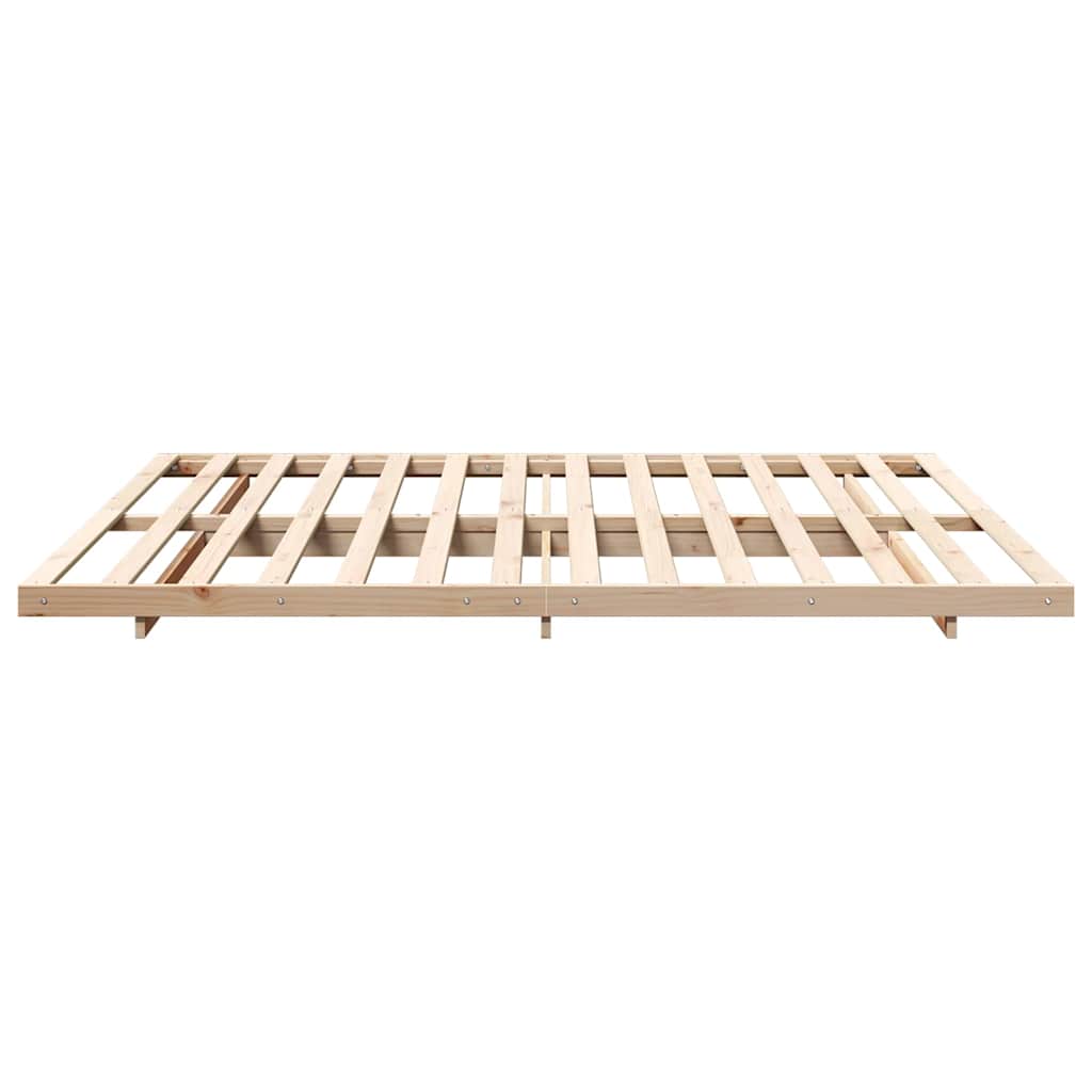 Floor Bed Frame Brown 200 x 200 cm Solid pine wood