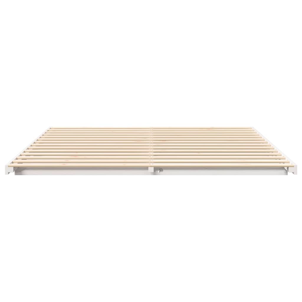 Floor Bed Frame White 180 x 200 cm Solid pine wood