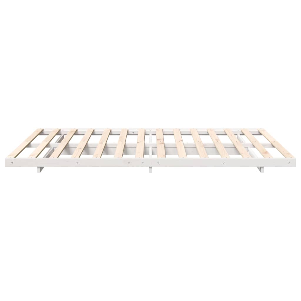 Floor Bed Frame White 160 x 200 cm Solid pine wood