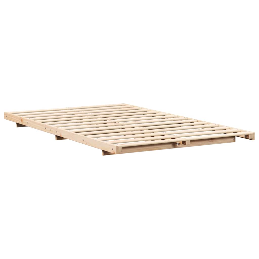 Floor Bed Frame Brown 120 x 200 cm Solid pine wood