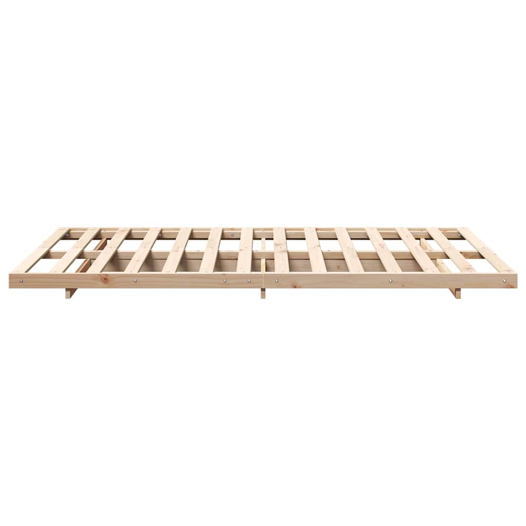 Floor Bed Frame Brown 120 x 200 cm Solid pine wood