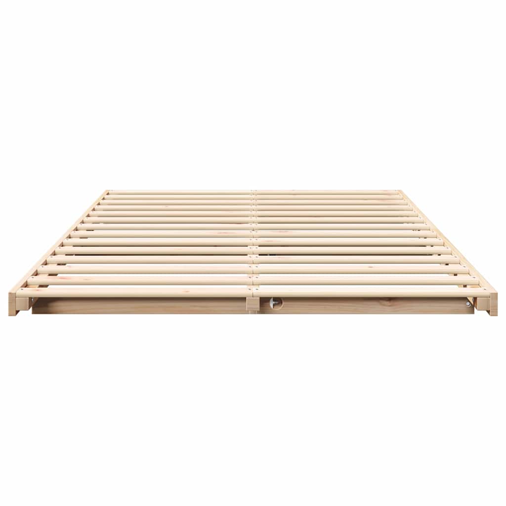 Floor Bed Frame Brown 120 x190 cm Solid pine wood