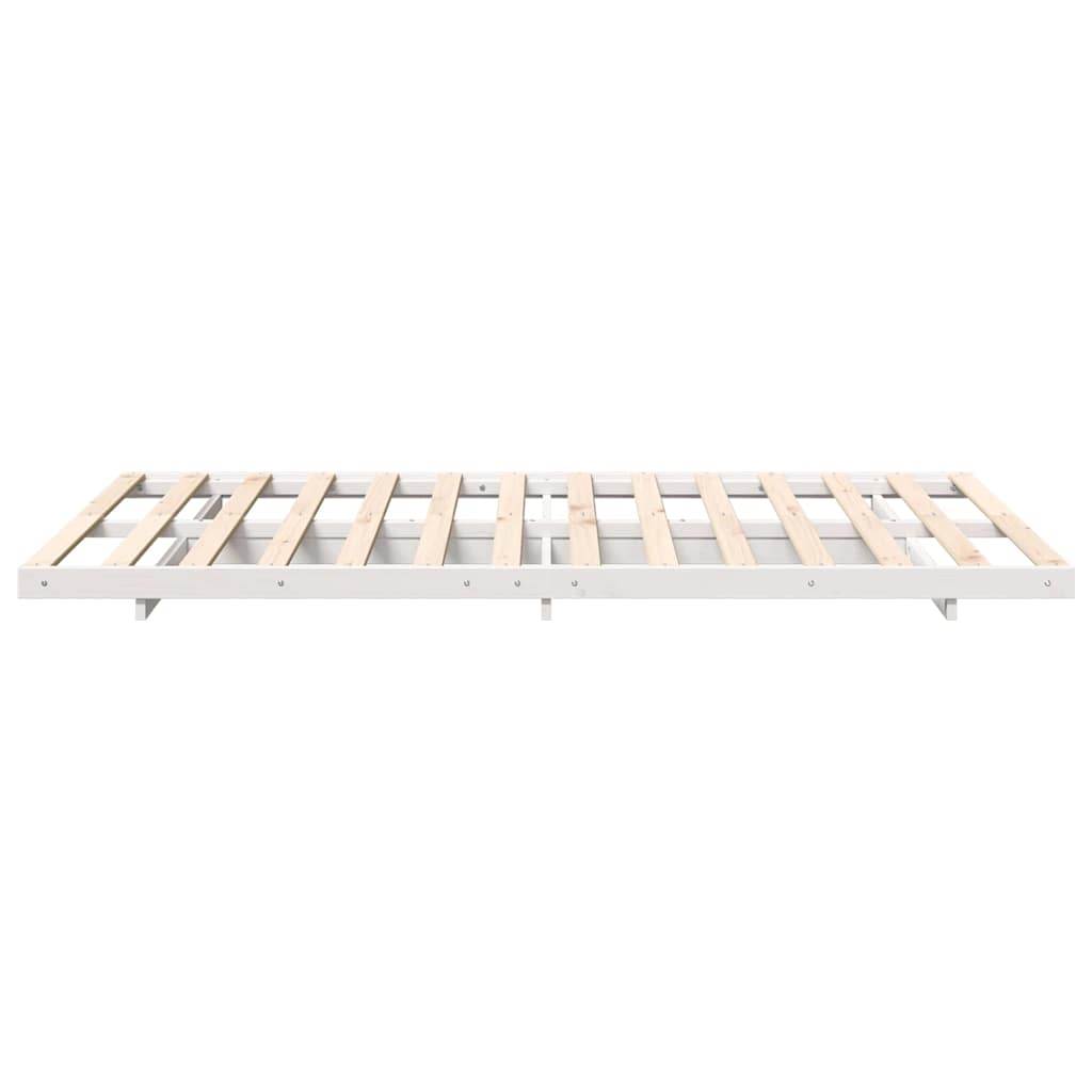 Floor Bed Frame White 120 x190 cm Solid pine wood