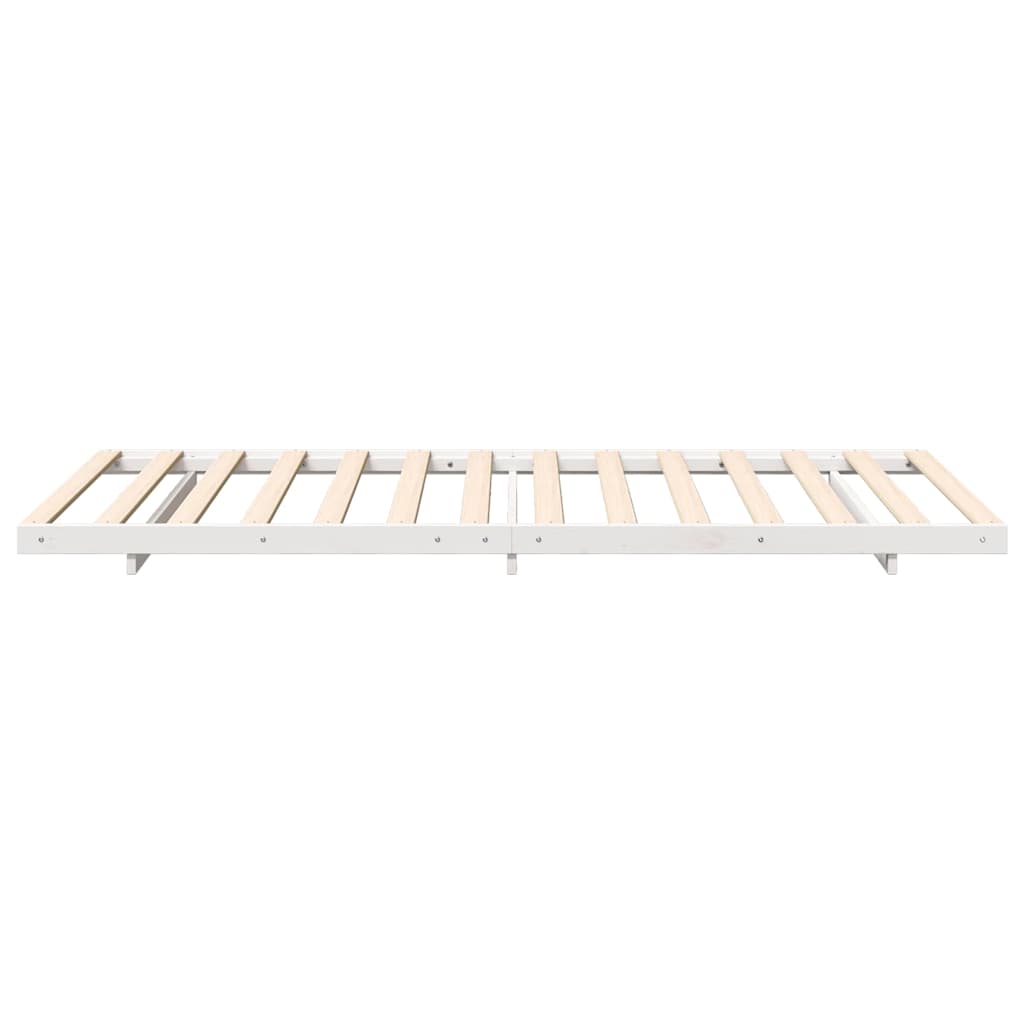 Floor Bed Frame White 100 x 200 cm Solid pine wood