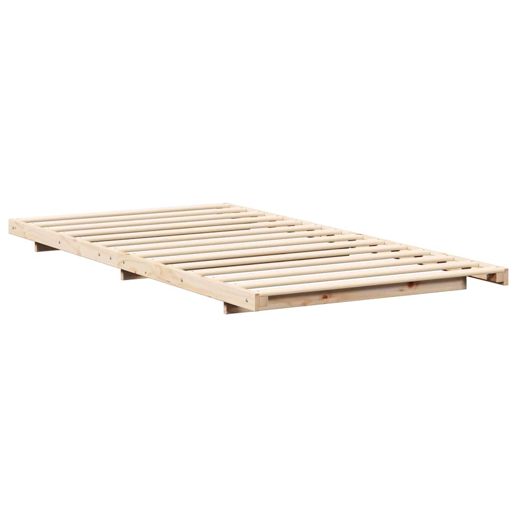 Floor Bed Frame Brown 90 x 190 cm Solid pine wood