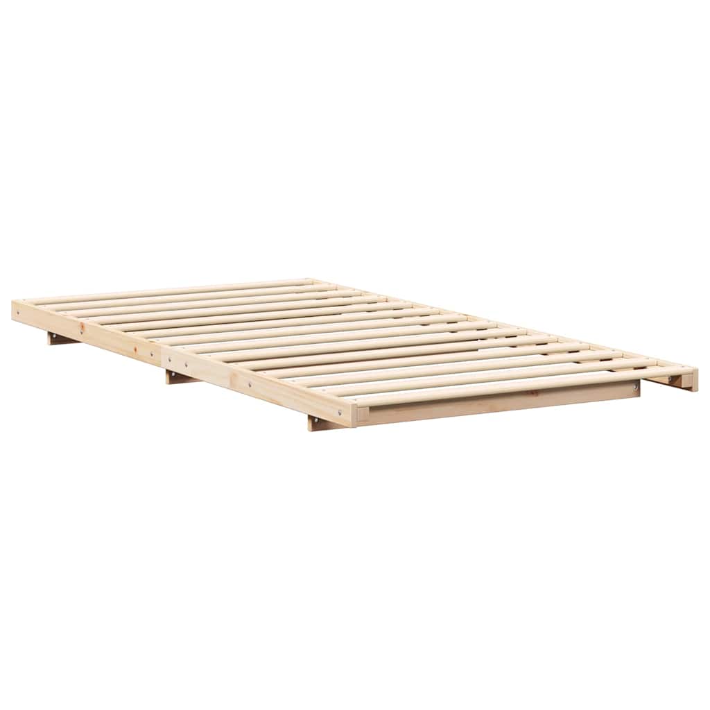 Floor Bed Frame Brown 90 x 190 cm Solid pine wood