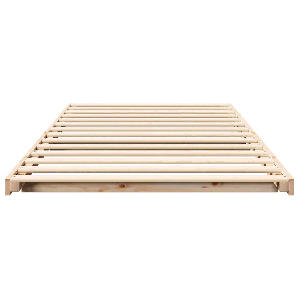 Floor Bed Frame Brown 100 x 210 cm Solid pine wood