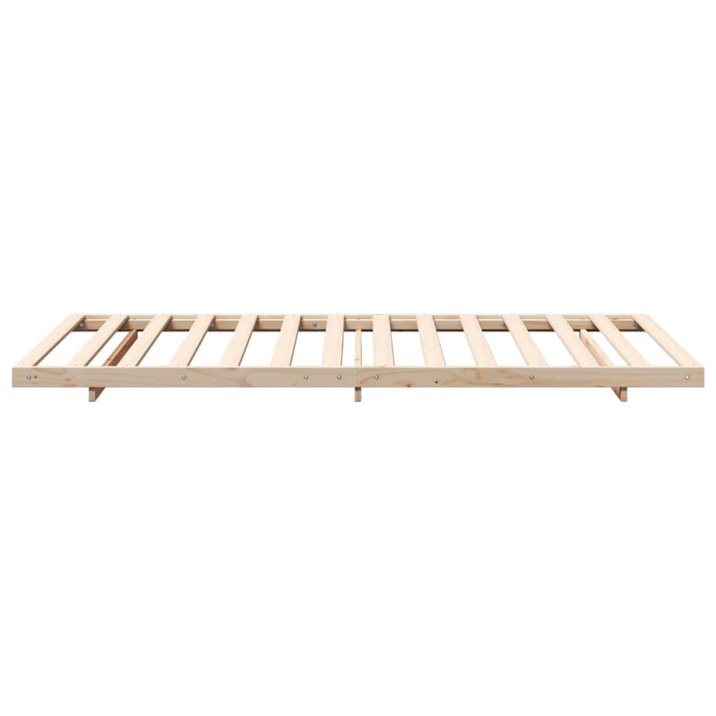 Floor Bed Frame Brown 100 x 210 cm Solid pine wood