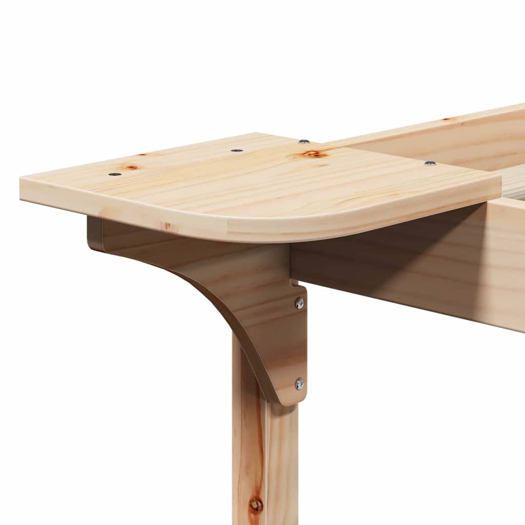 Bed Frame with Side Tables Natural 160 x 210 cm Solid Pine Wood