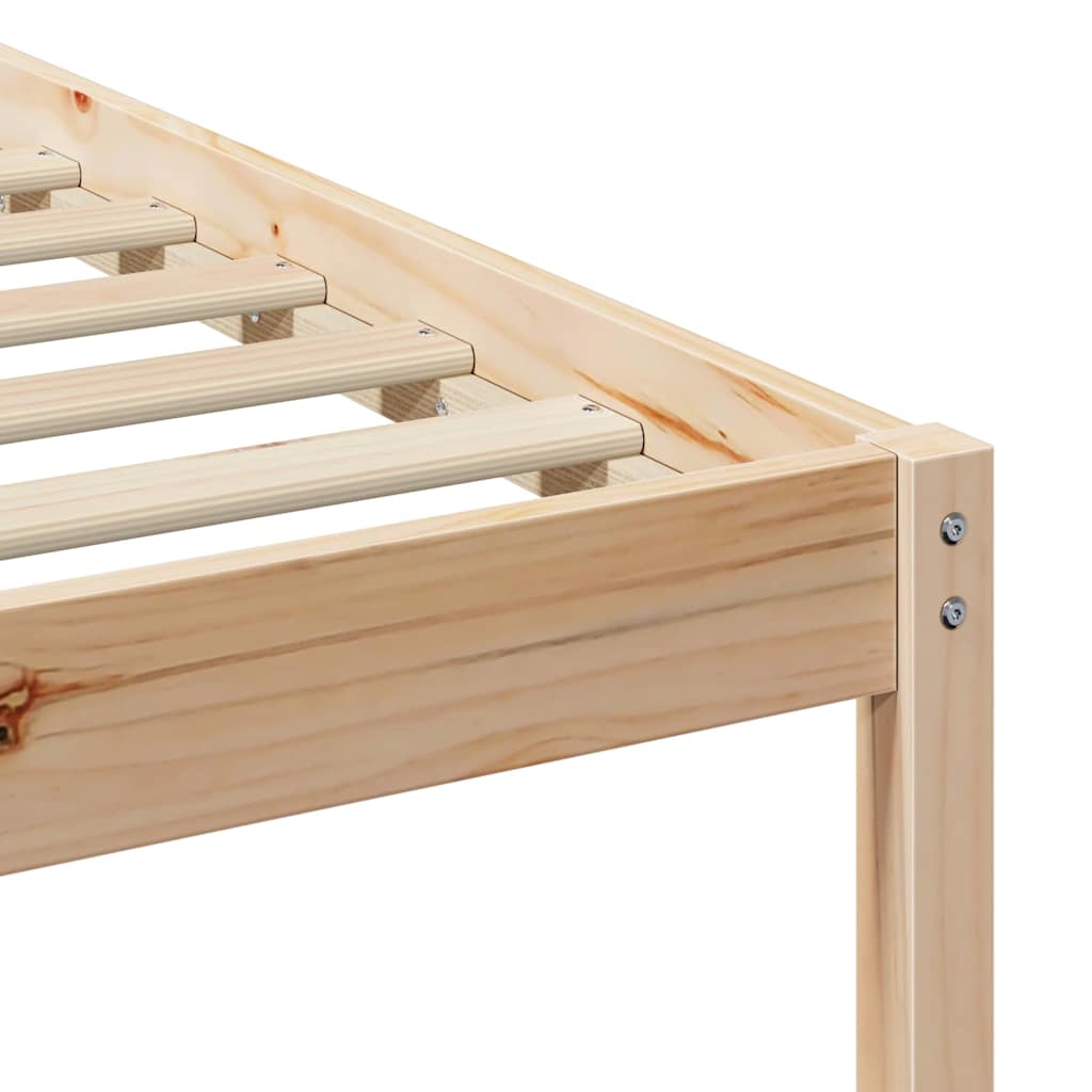 Bed Frame with Side Tables Natural 180 x 210 cm Solid Pine Wood