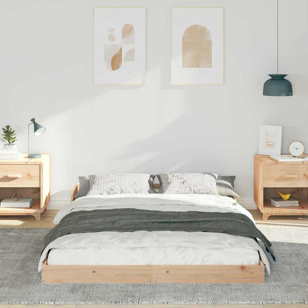 Bed Frame Brown 120 x 200 cm Solid pine wood