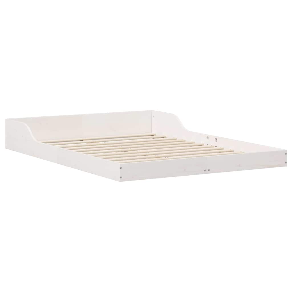 Bed Frame White 120 x 200 cm Solid pine wood