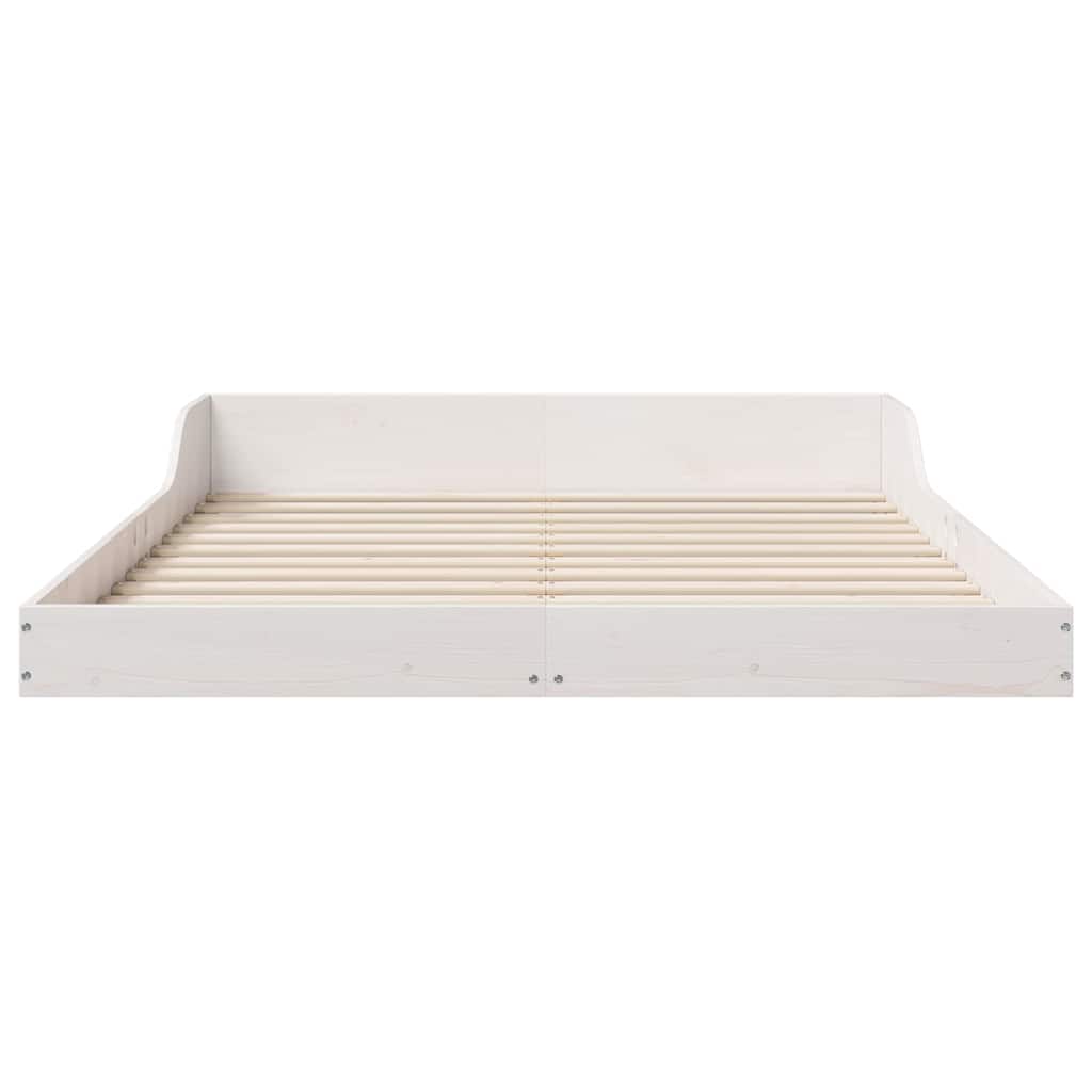 Bed Frame White 120 x 200 cm Solid pine wood