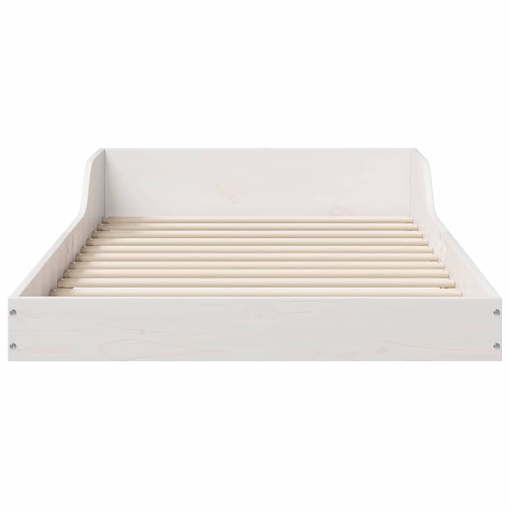 Bed Frame White 80 x 210 cm Solid pine wood