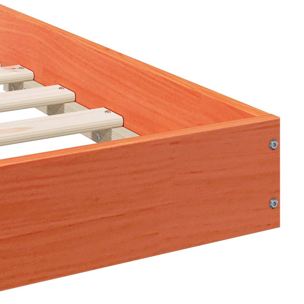 Bed Frame Wax brown 180 x 220 cm Solid pine wood