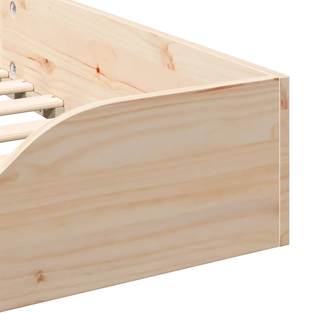 Floor Bed Frame Brown 100 x 200 cm Solid pine wood