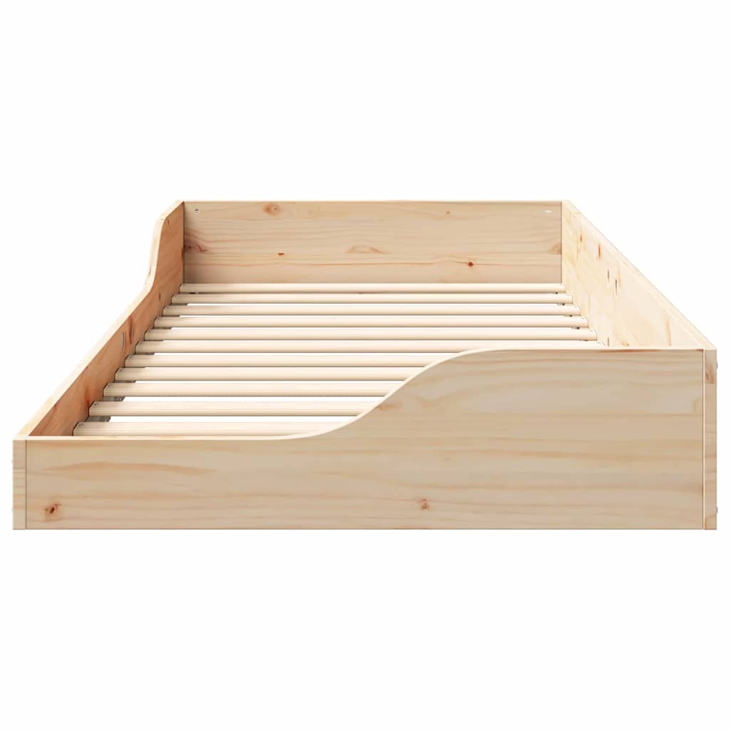 Floor Bed Frame Brown 100 x 200 cm Solid pine wood