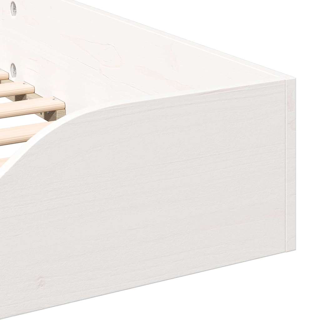 Floor Bed Frame White 100 x 200 cm Solid pine wood