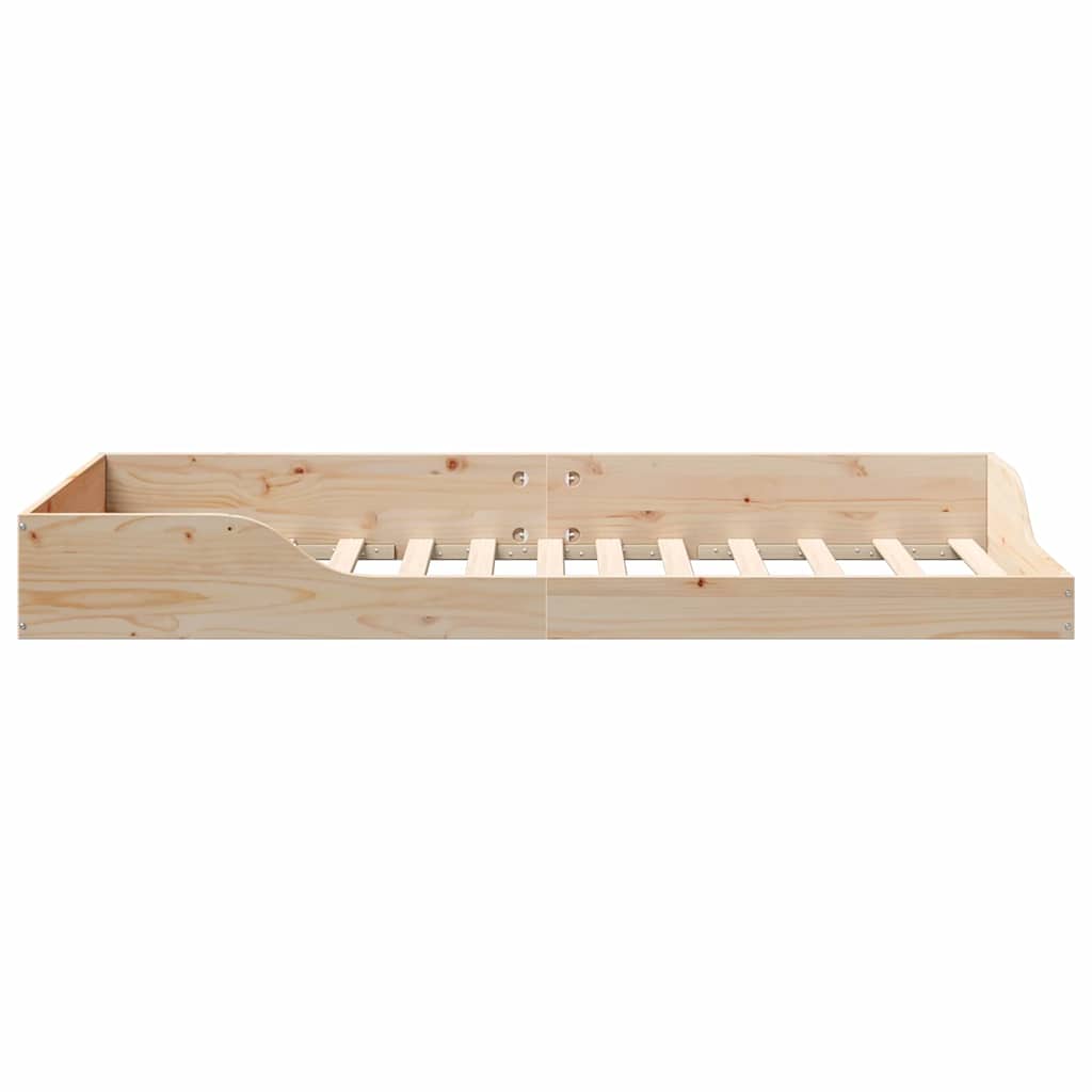 Floor Bed Frame Brown 80 x 200 cm Solid pine wood