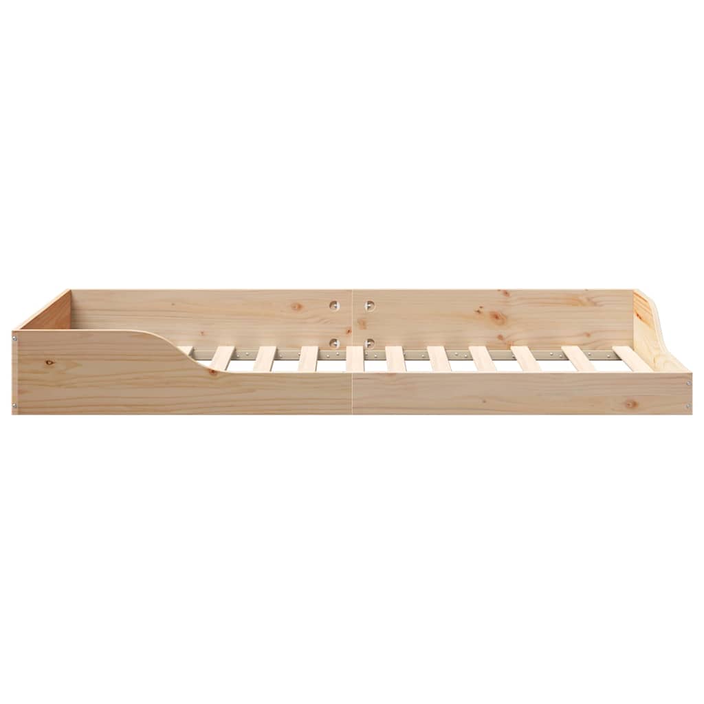 Floor Bed Frame Brown 90 x 190 cm Solid pine wood
