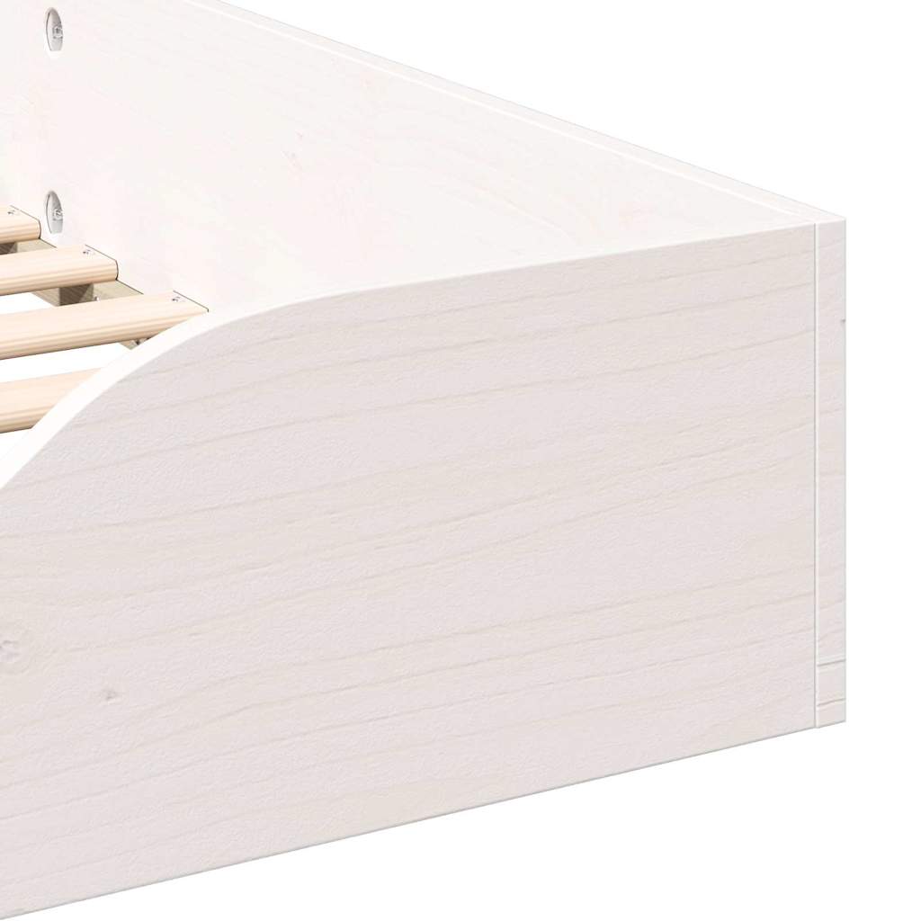 Floor Bed Frame White 90 x 190 cm Solid pine wood