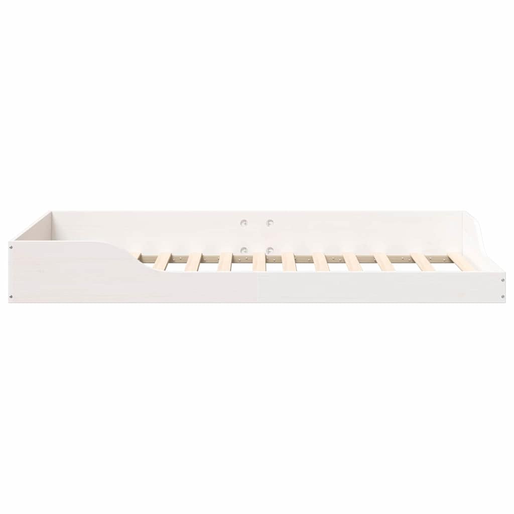 Floor Bed Frame White 75 x 190 cm Solid pine wood